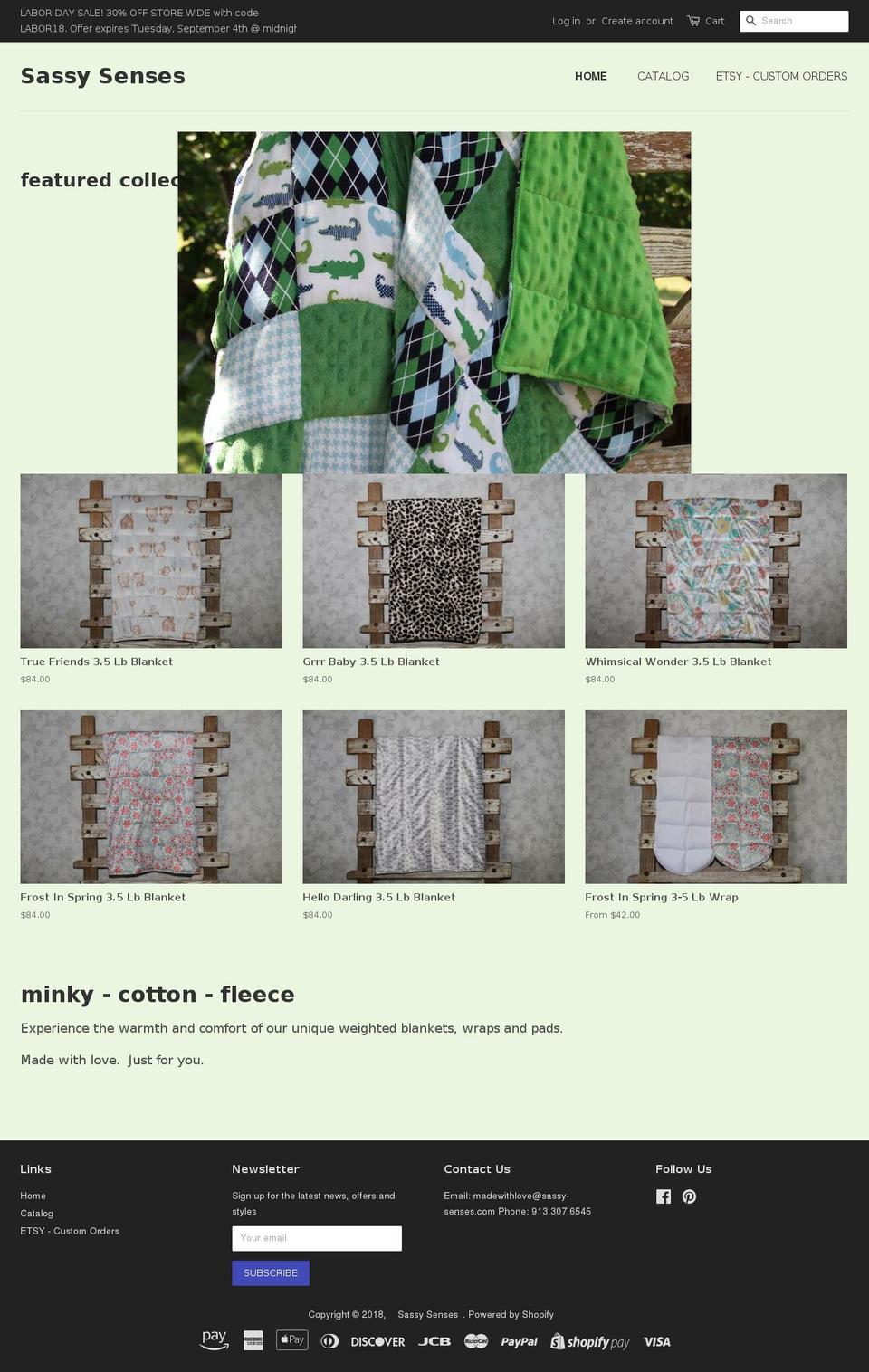 sassy-senses.com — Shopify storefront screenshot