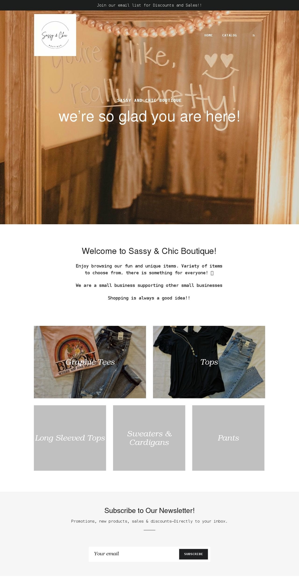sassyandchicboutique.net shopify website screenshot