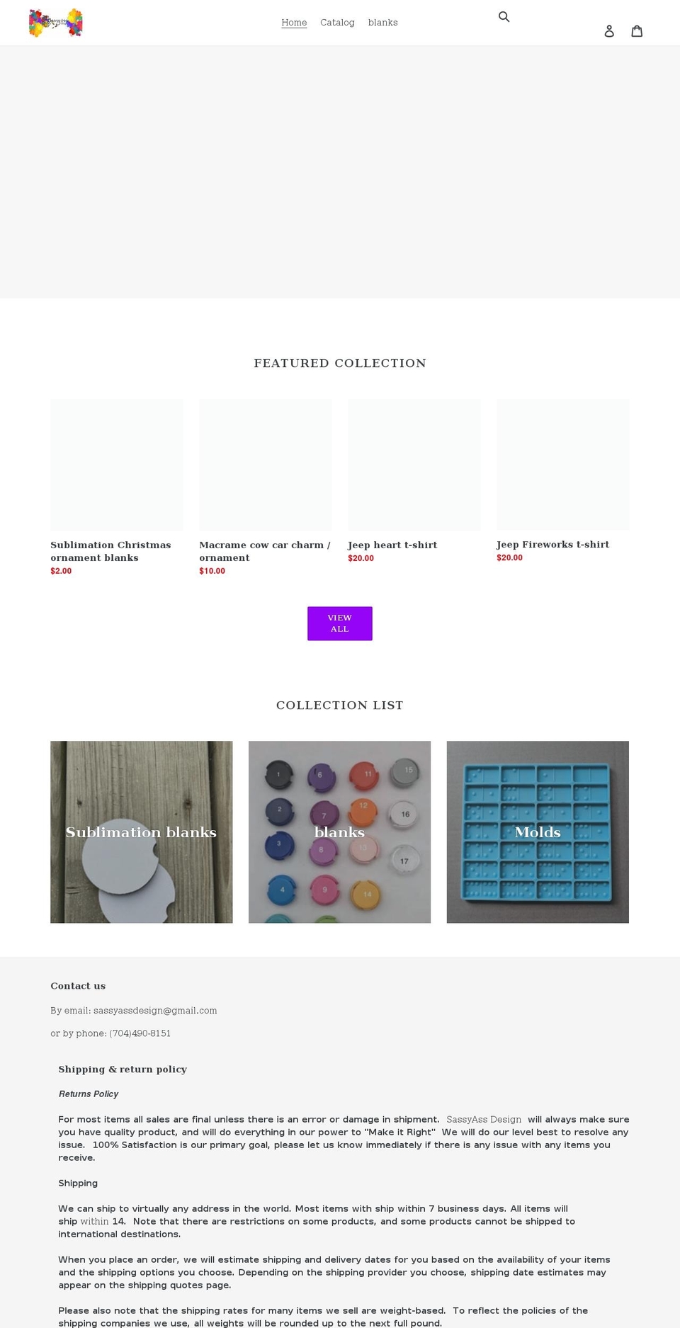 sassyass-design.com shopify website screenshot