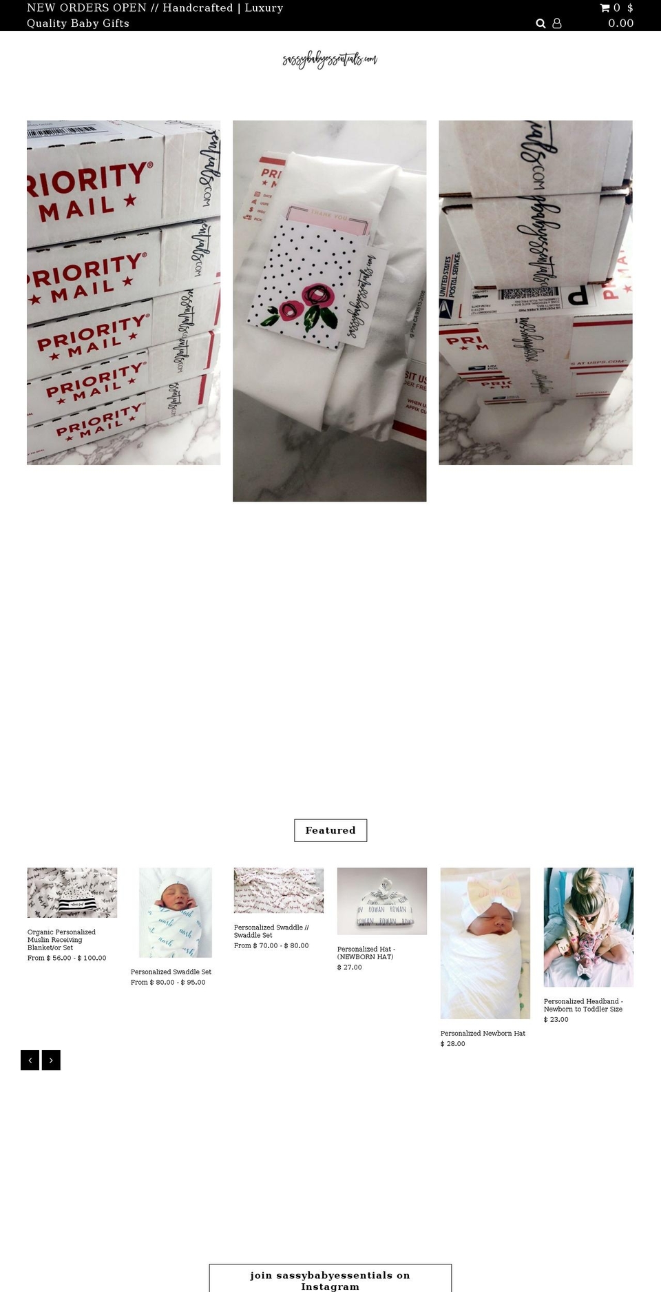 sassybabyessentials.com — Shopify storefront screenshot