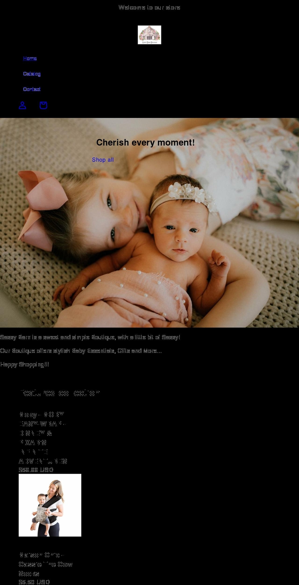 sassybarn.com shopify website screenshot