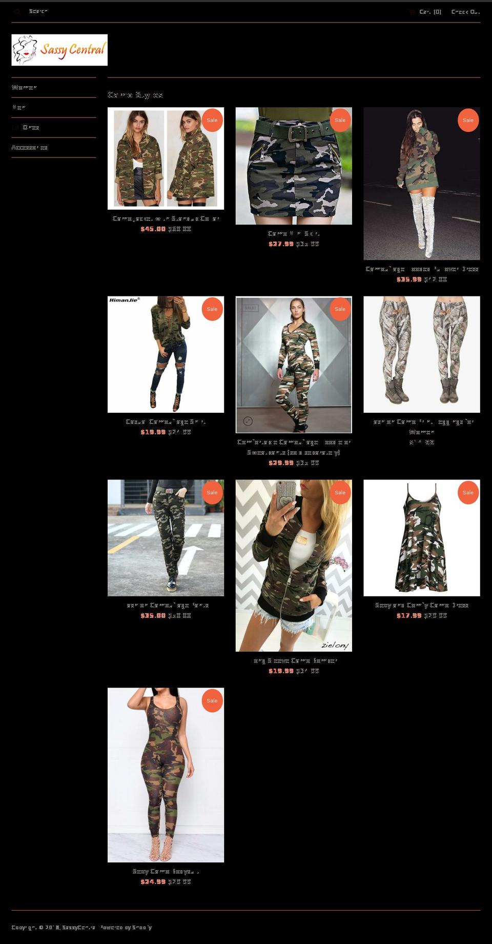 sassycentral.com — Shopify storefront screenshot