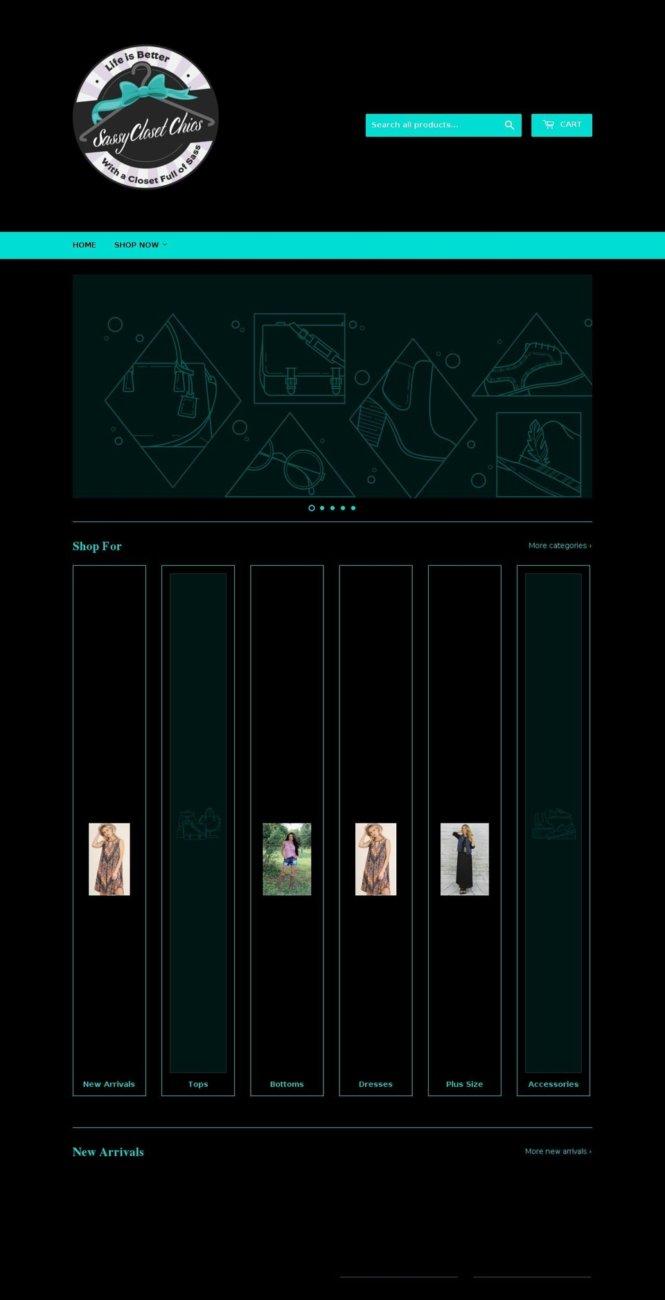 sassyclosetchics.com — Shopify storefront screenshot