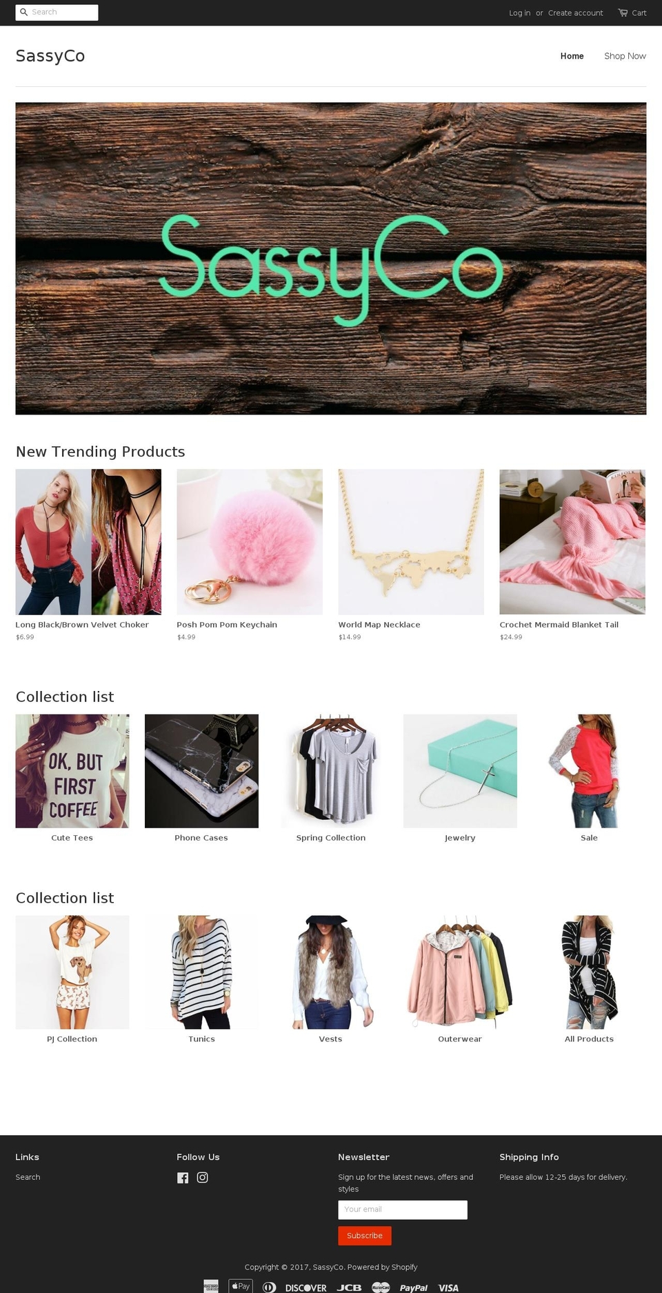 sassyco.com shopify website screenshot