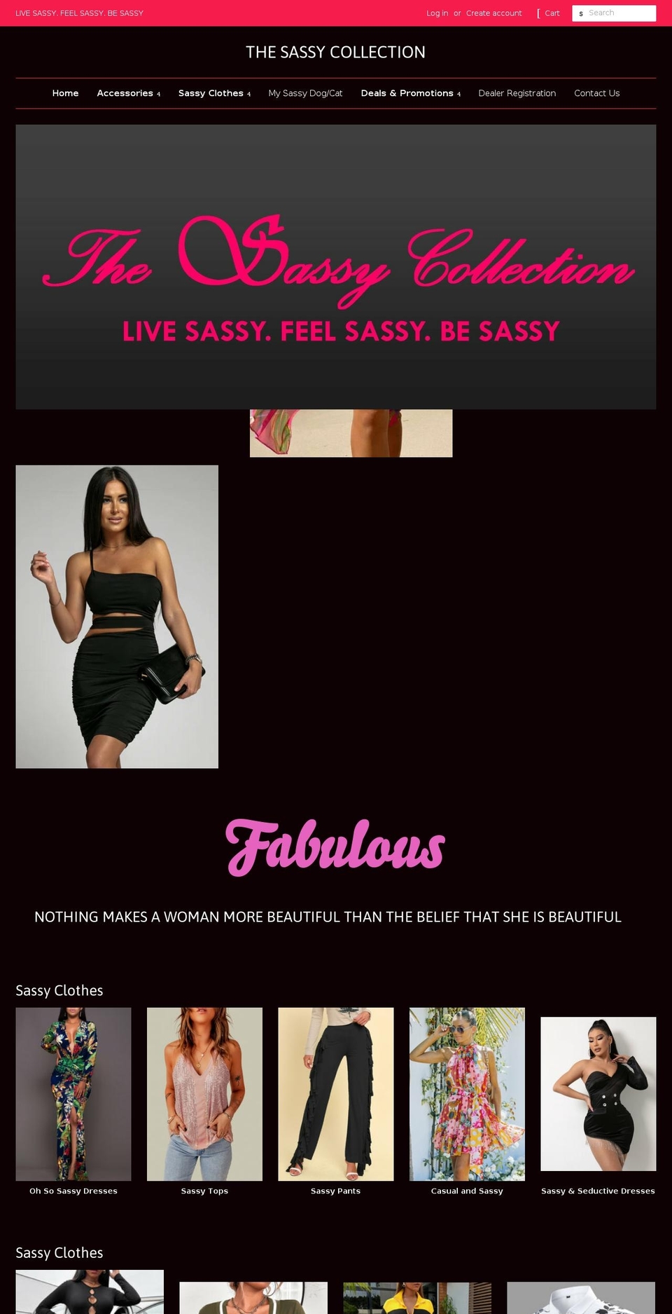 sassycollection.net shopify website screenshot