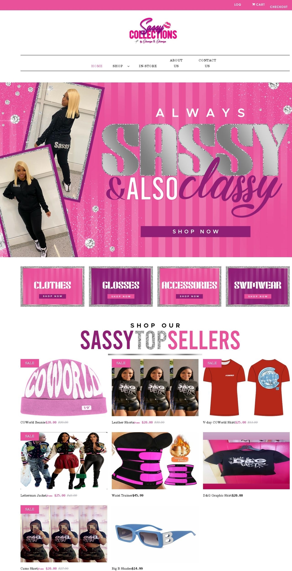 sassycollections.net shopify website screenshot