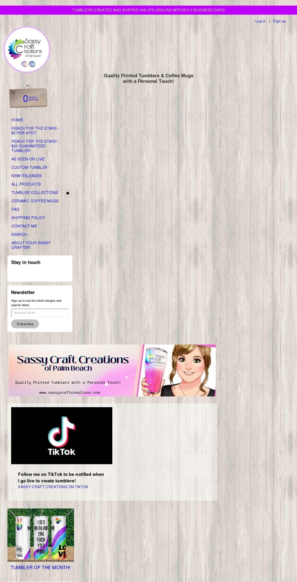 sassycraftcreations.com shopify website screenshot