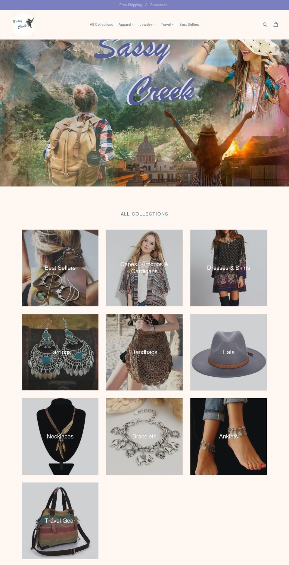 sassycreek.com — Shopify storefront screenshot