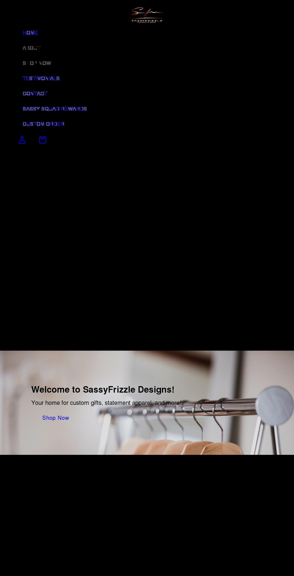 sassyfrizzle.com shopify website screenshot