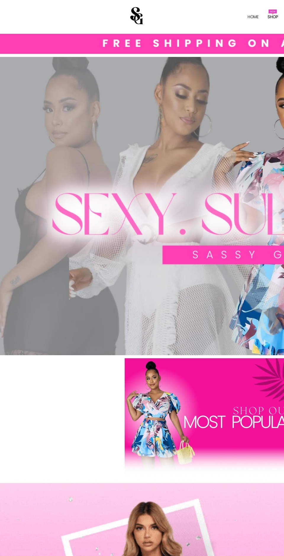 sassyglamcloset.com shopify website screenshot