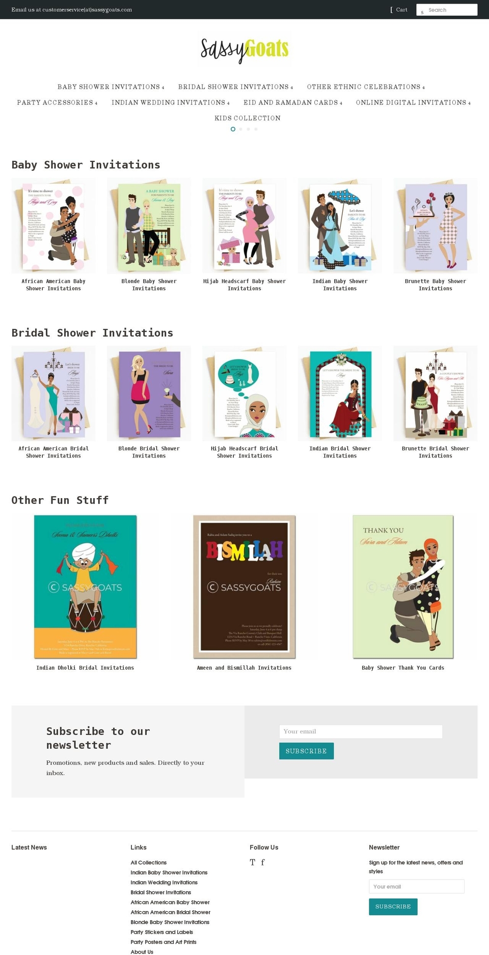 sassygoats.com — Shopify storefront screenshot