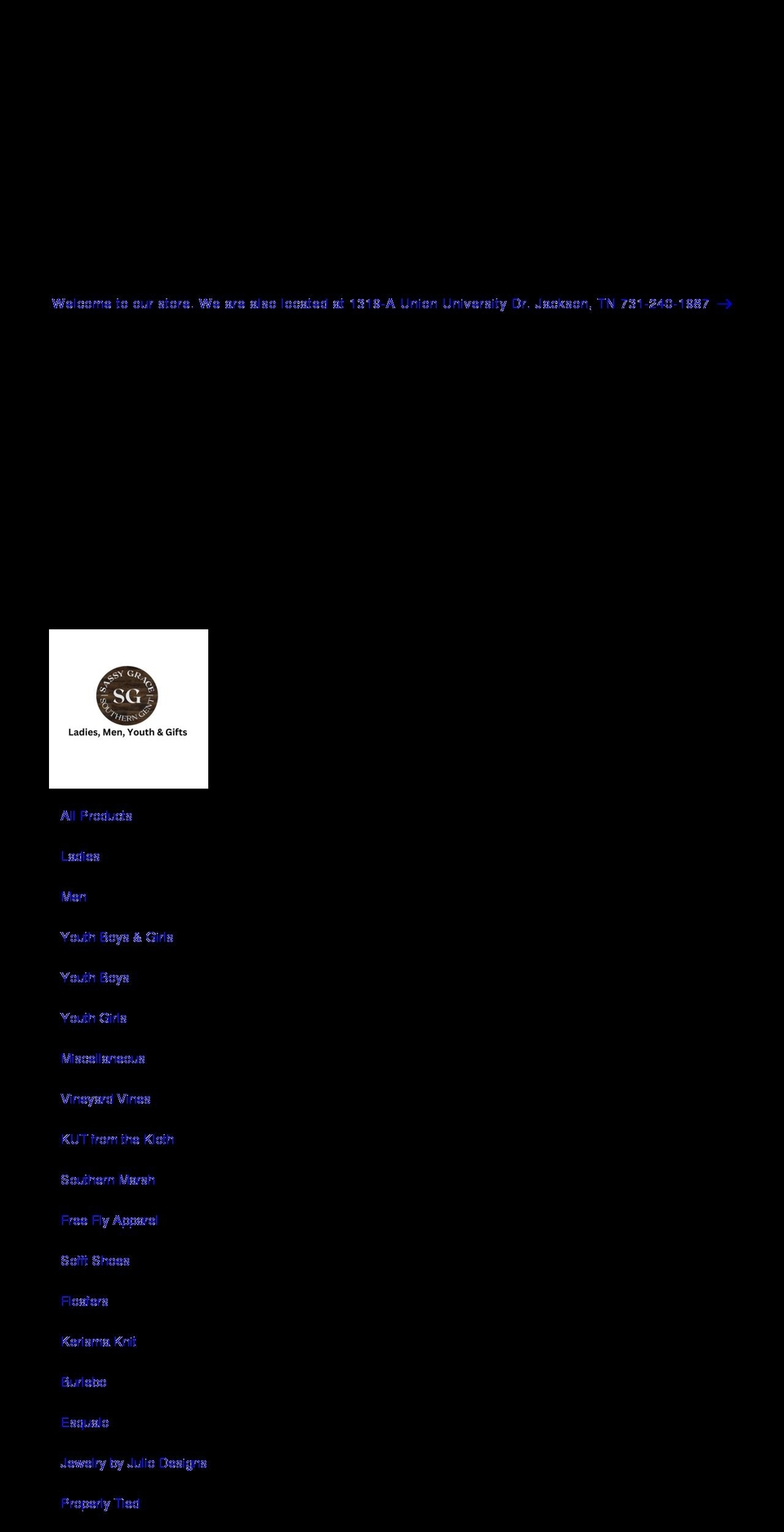 sassygraceboutique.com — Shopify storefront screenshot
