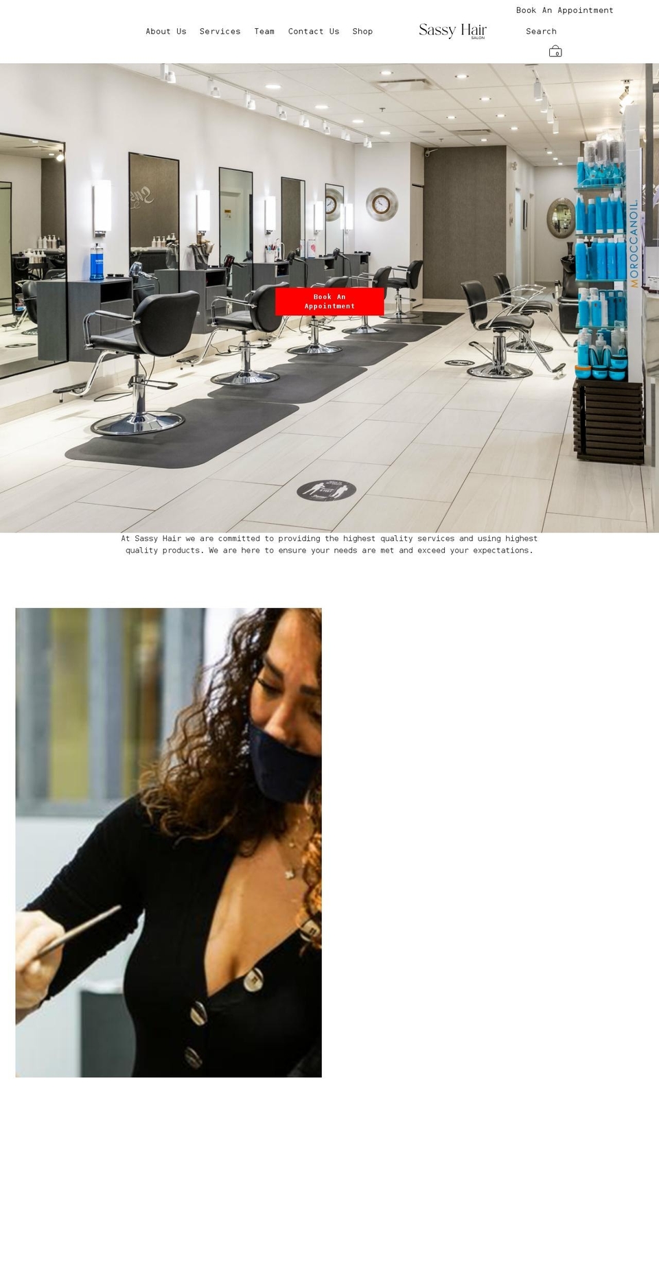 sassyhair.ca shopify website screenshot