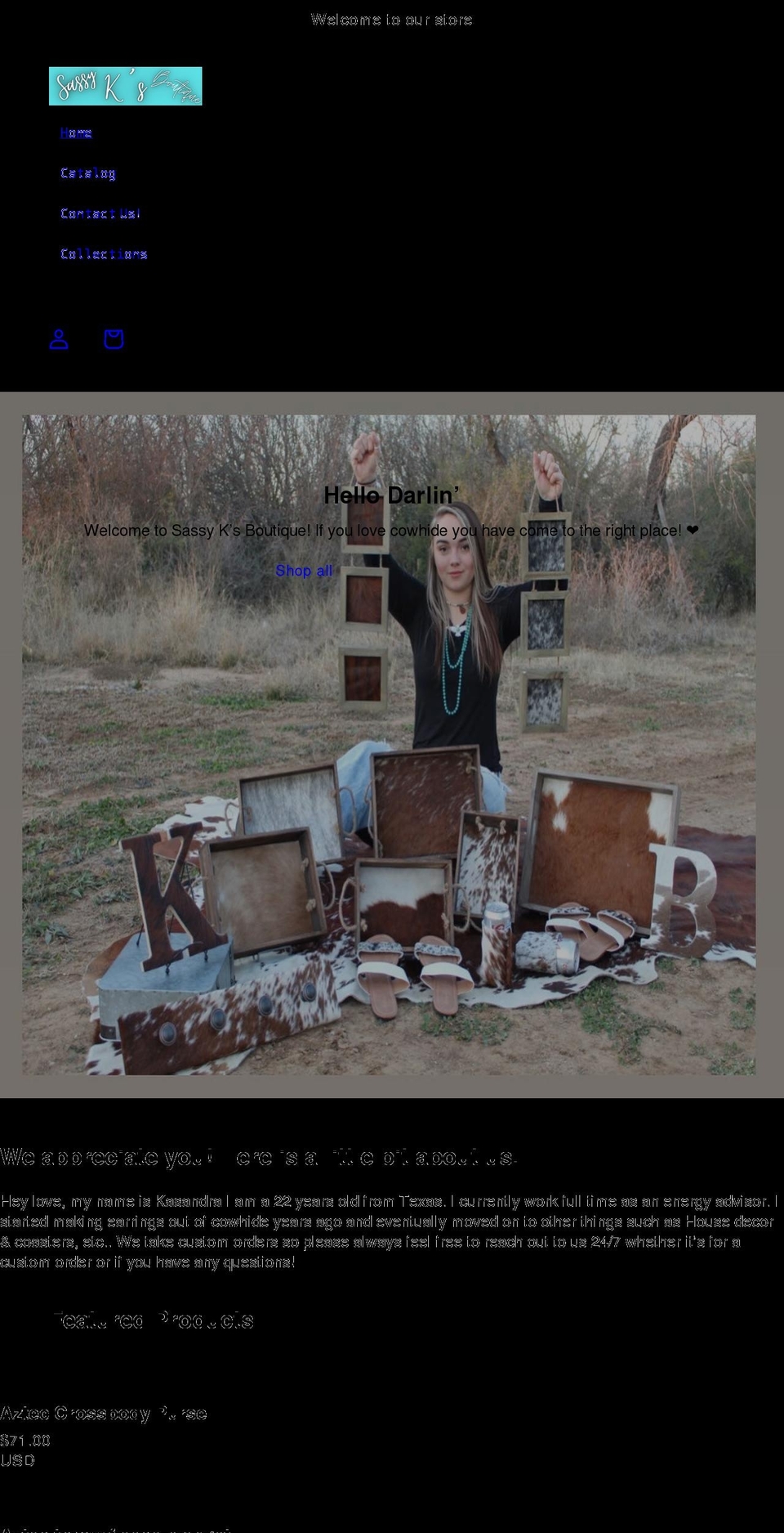 sassyksboutique.org shopify website screenshot