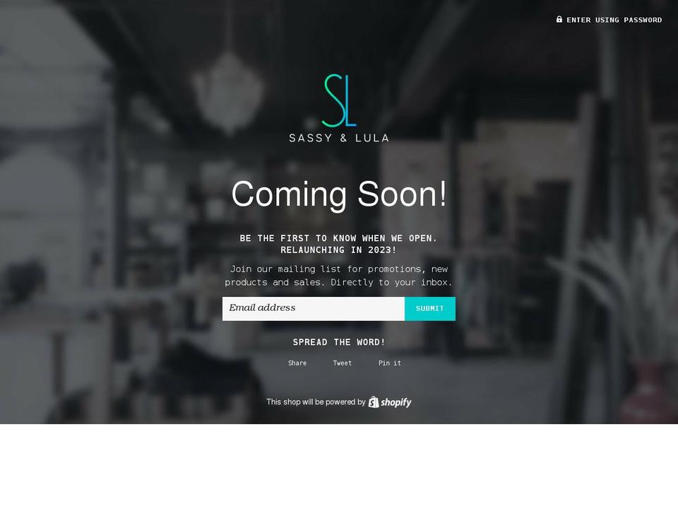 sassylula.com shopify website screenshot