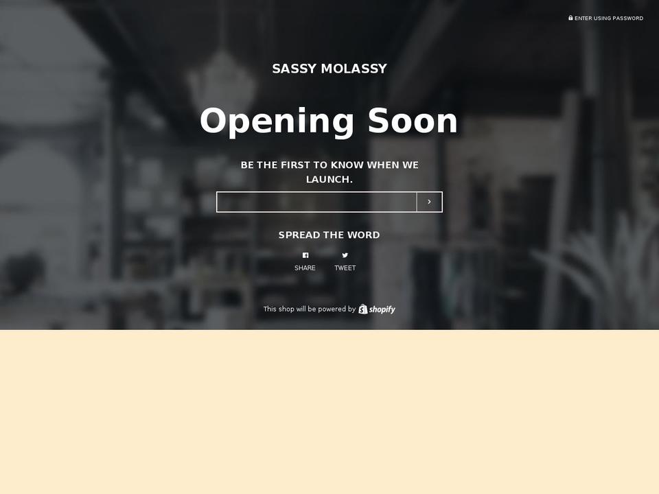 sassymolassy.com shopify website screenshot