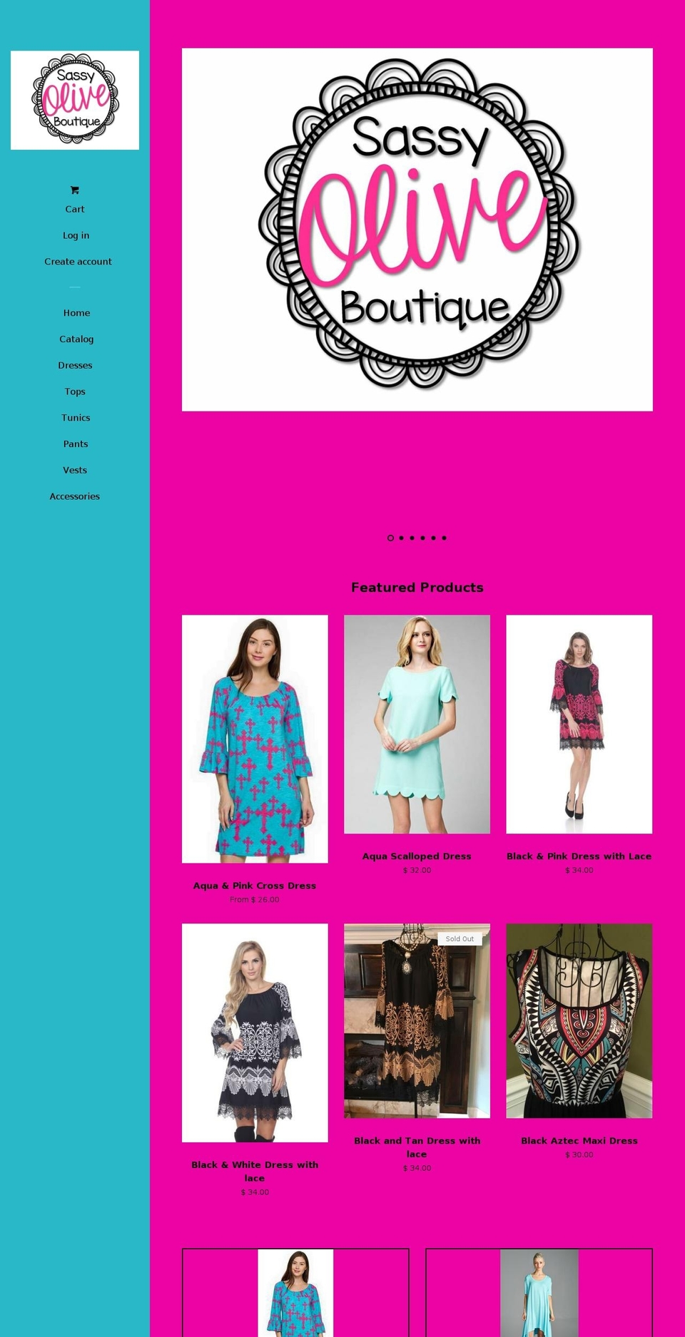 sassyoliveboutique.com shopify website screenshot