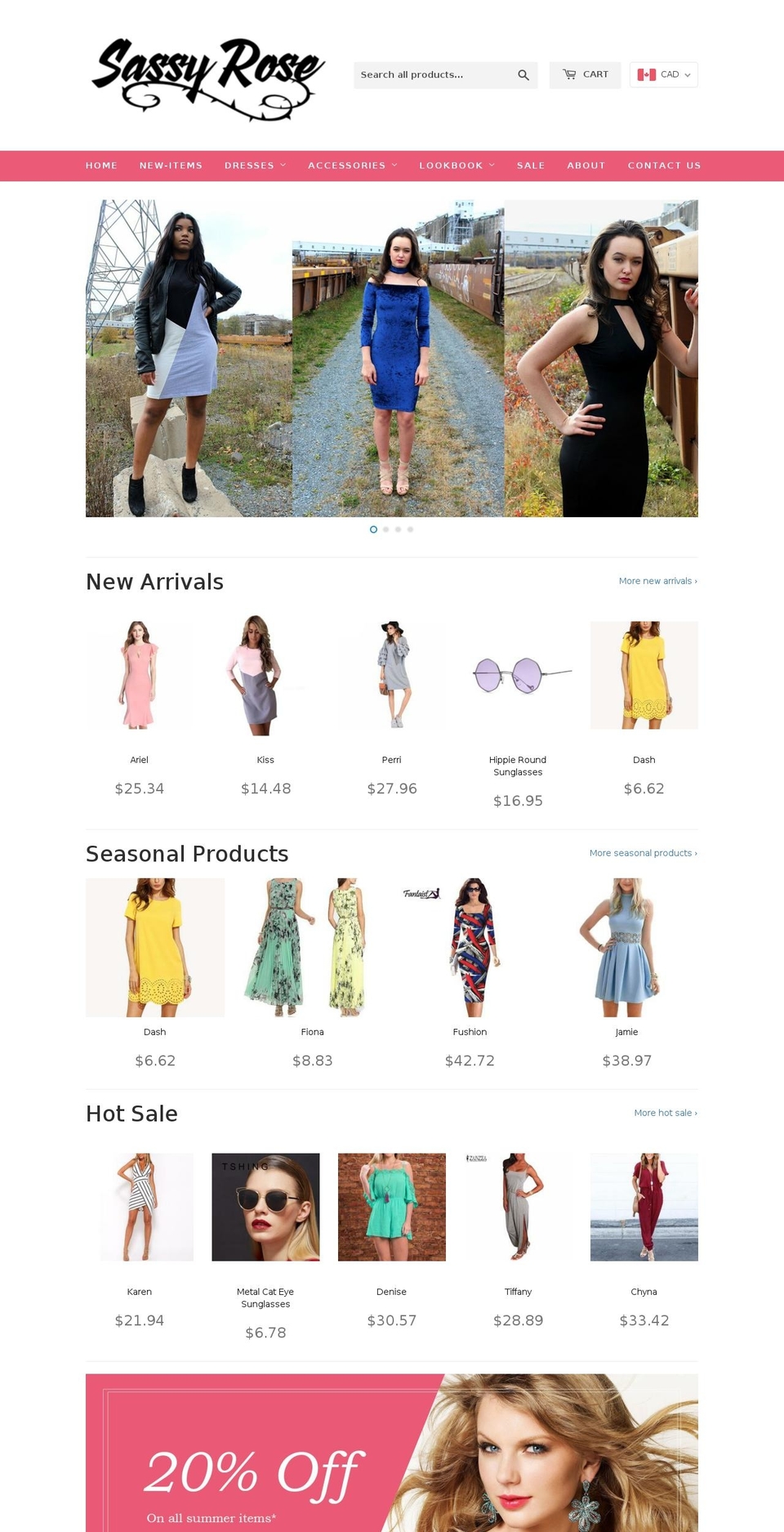 sassyrosebtq.com — Shopify storefront screenshot