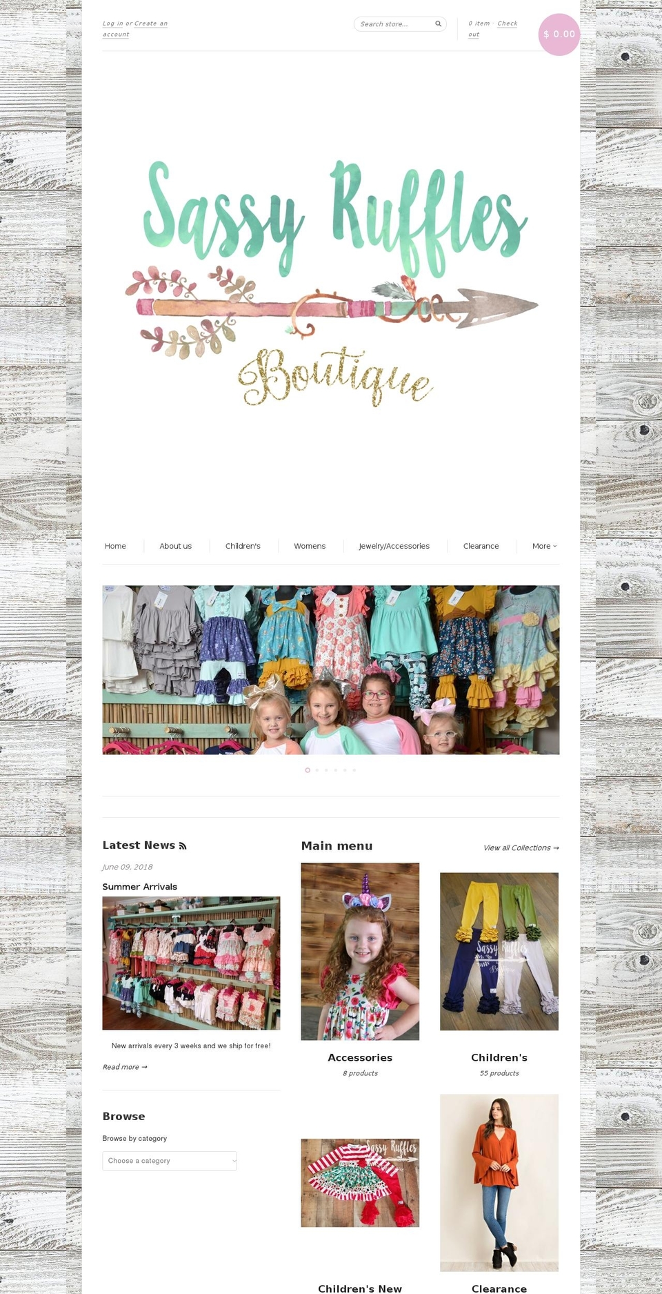 sassyrufflesboutique.com shopify website screenshot