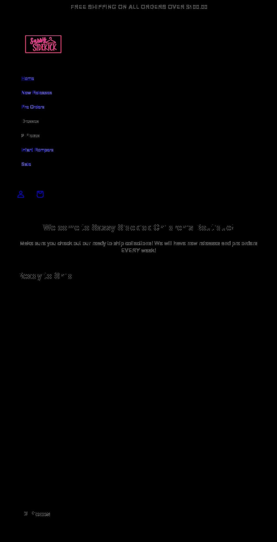 sassysidekickchildrensboutique.com shopify website screenshot