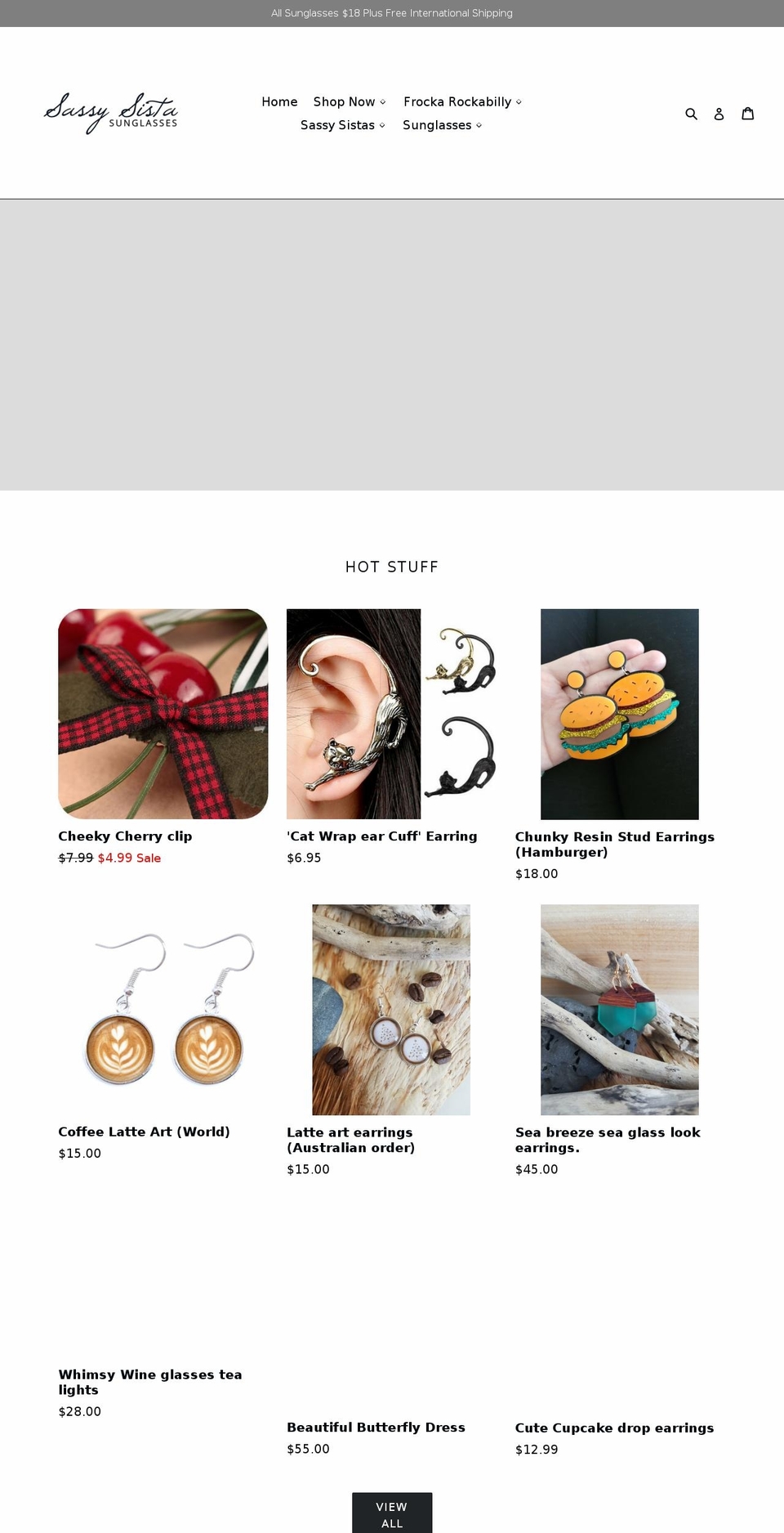 sassysistasunglasses.com — Shopify storefront screenshot
