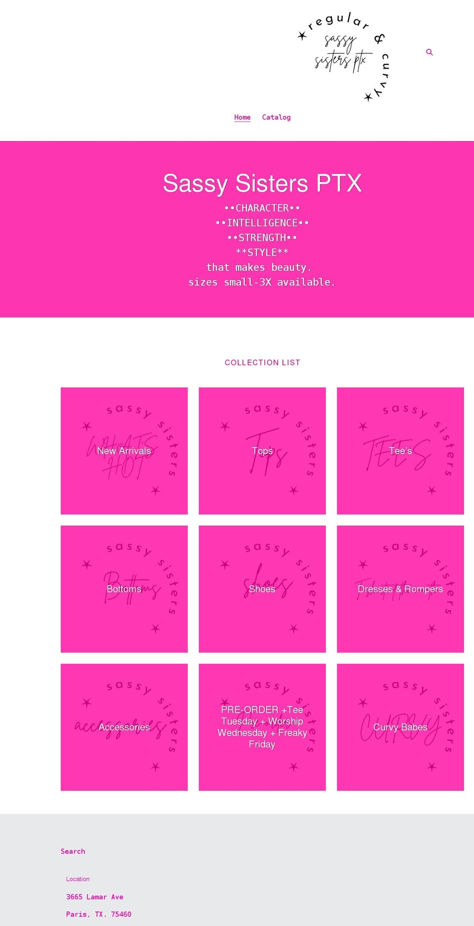 sassysistersptx.shop shopify website screenshot