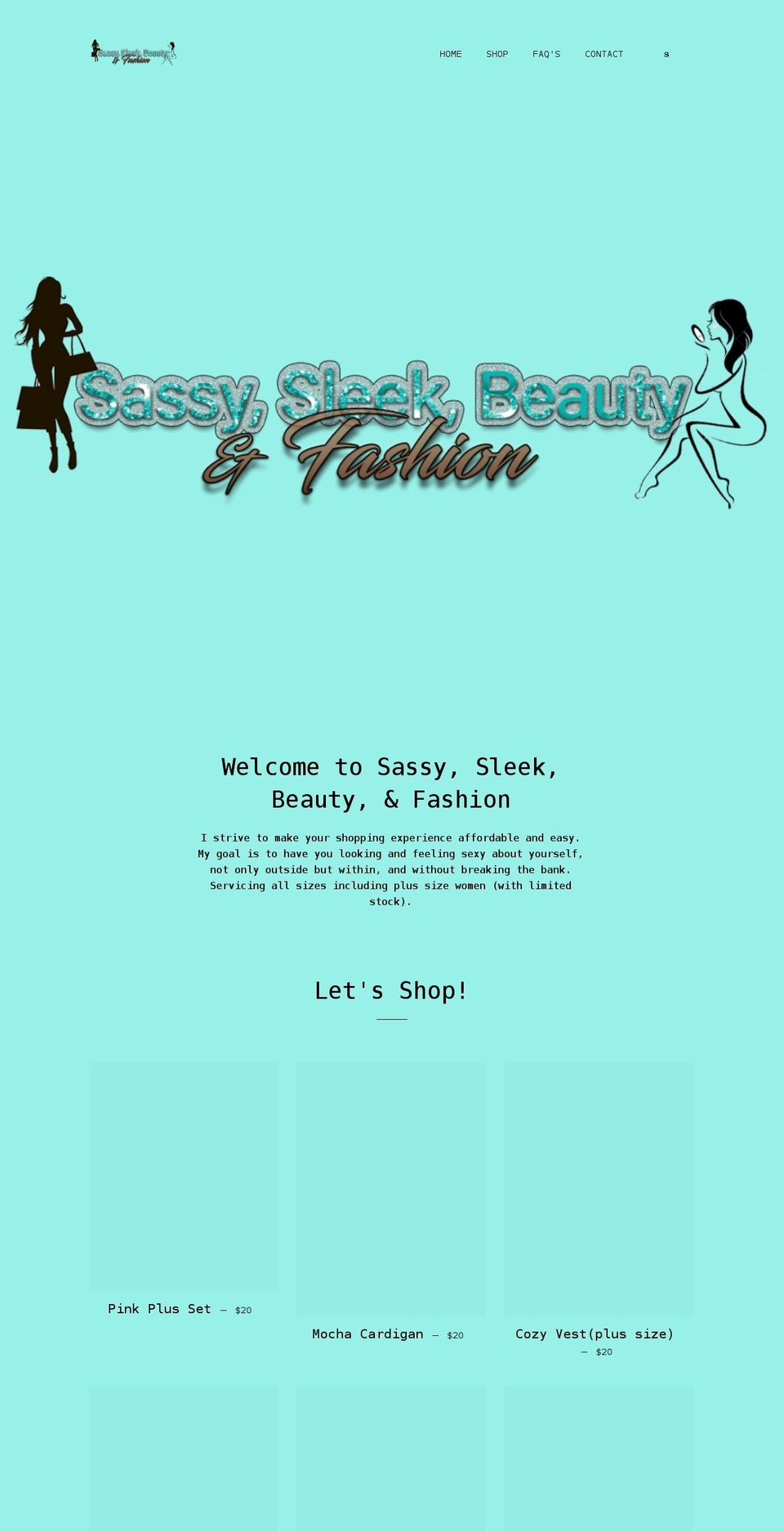 sassysleekbeautyandfashion.com shopify website screenshot