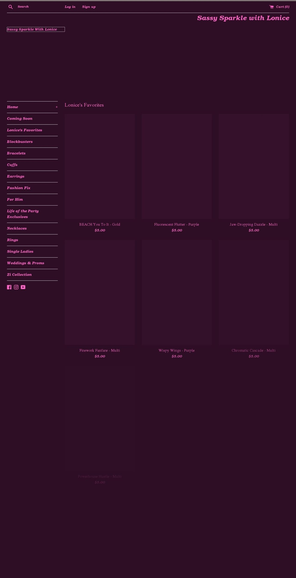 sassysparklewithlonice.com shopify website screenshot
