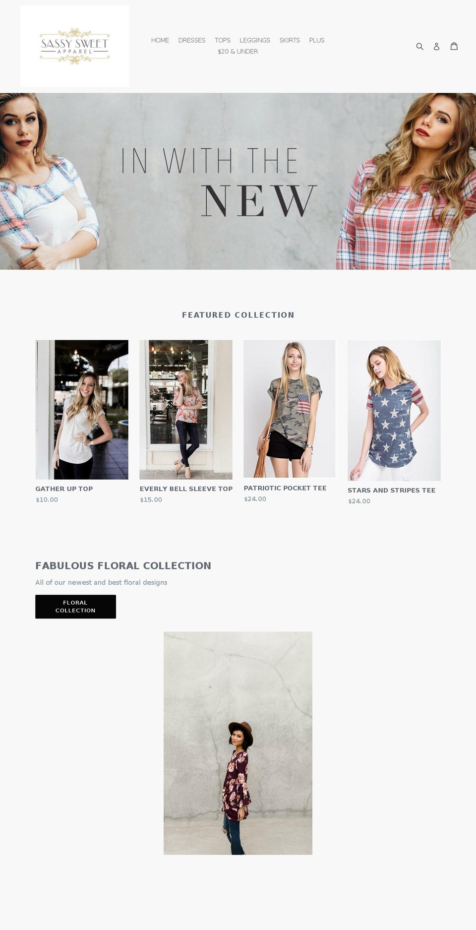 sassysweetapparel.com — Shopify storefront screenshot