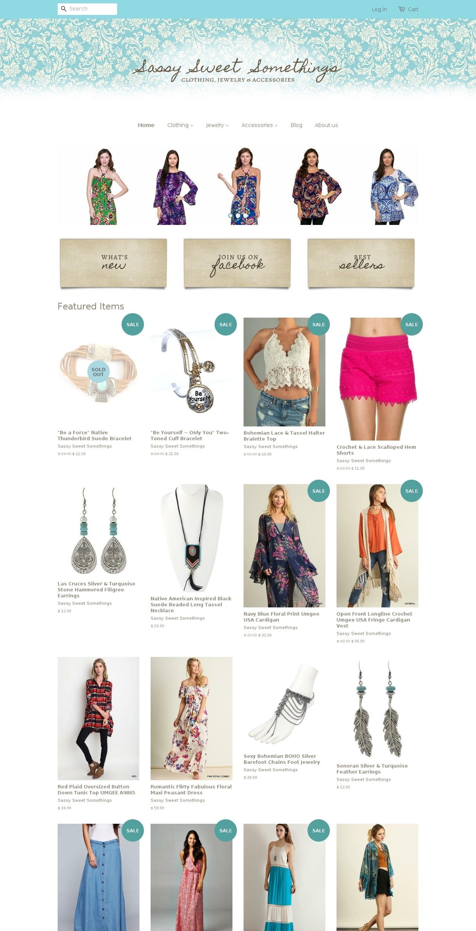 sassysweetsomethings.com shopify website screenshot