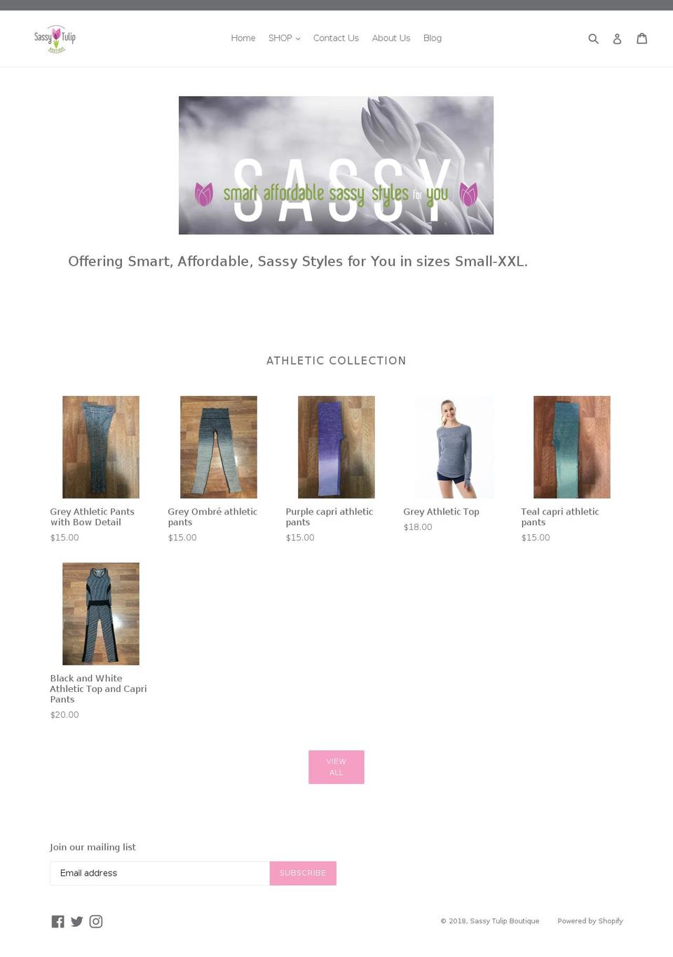 sassytulipboutique.com — Shopify storefront screenshot