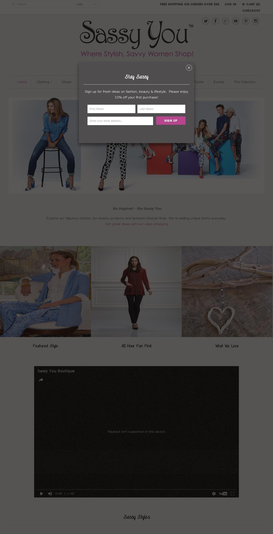 sassyyou.com shopify website screenshot