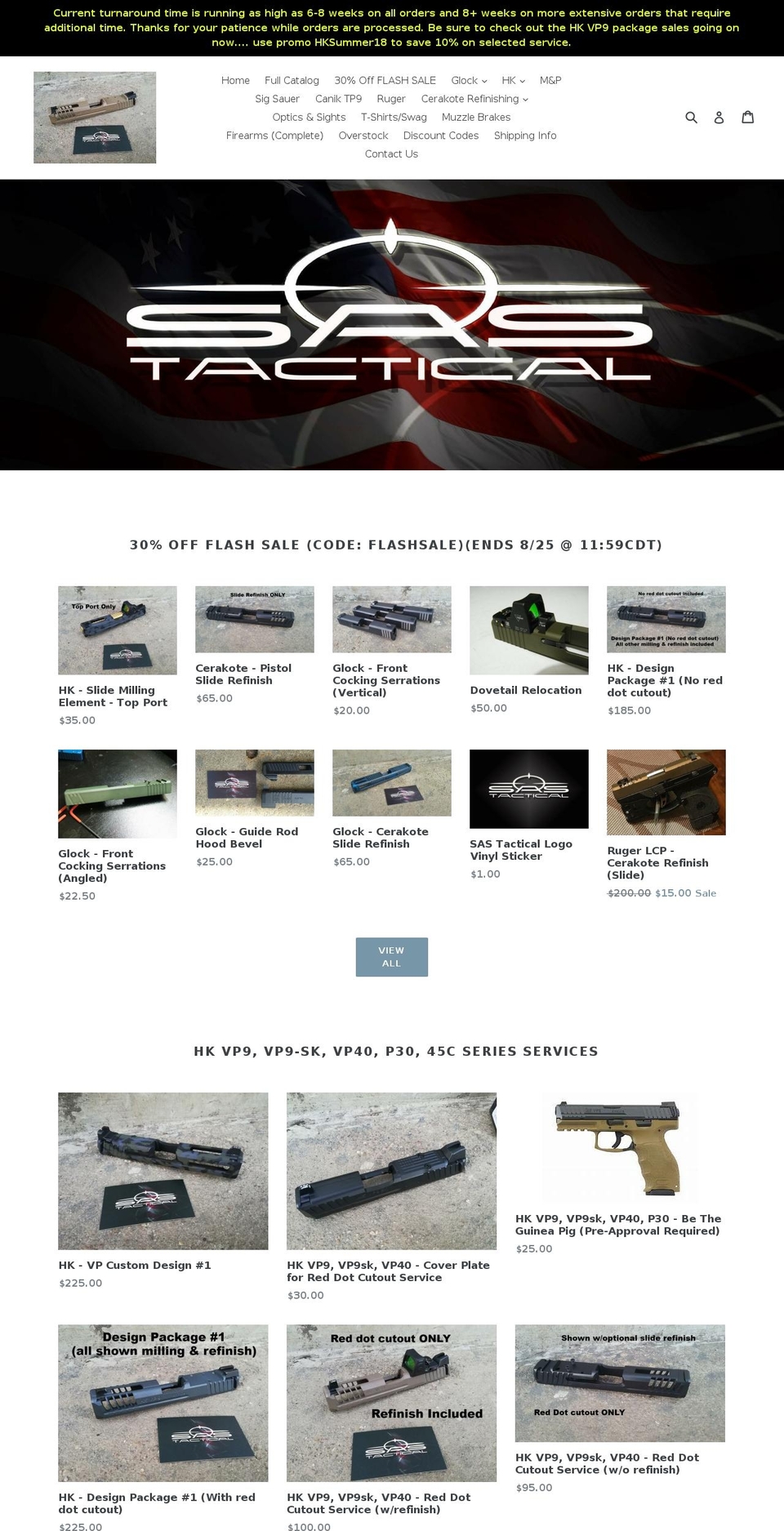 sastacticalcustoms.com — Shopify storefront screenshot