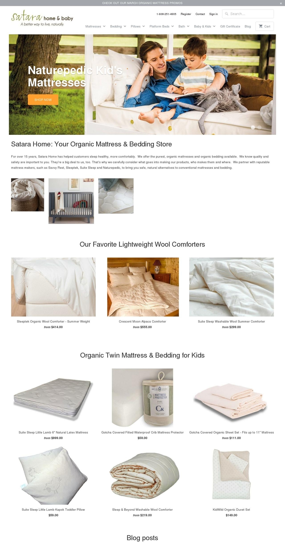 satarahome.com shopify website screenshot