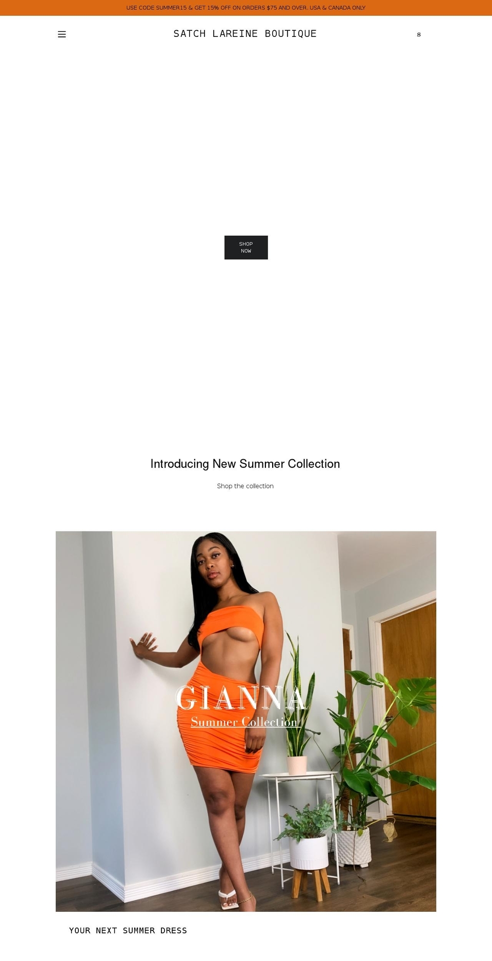 satchlareineboutique.com shopify website screenshot