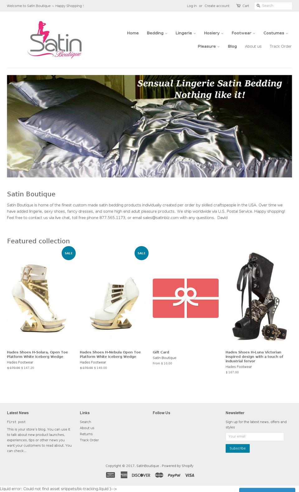 Portland Shopify theme site example satin-boutique.com