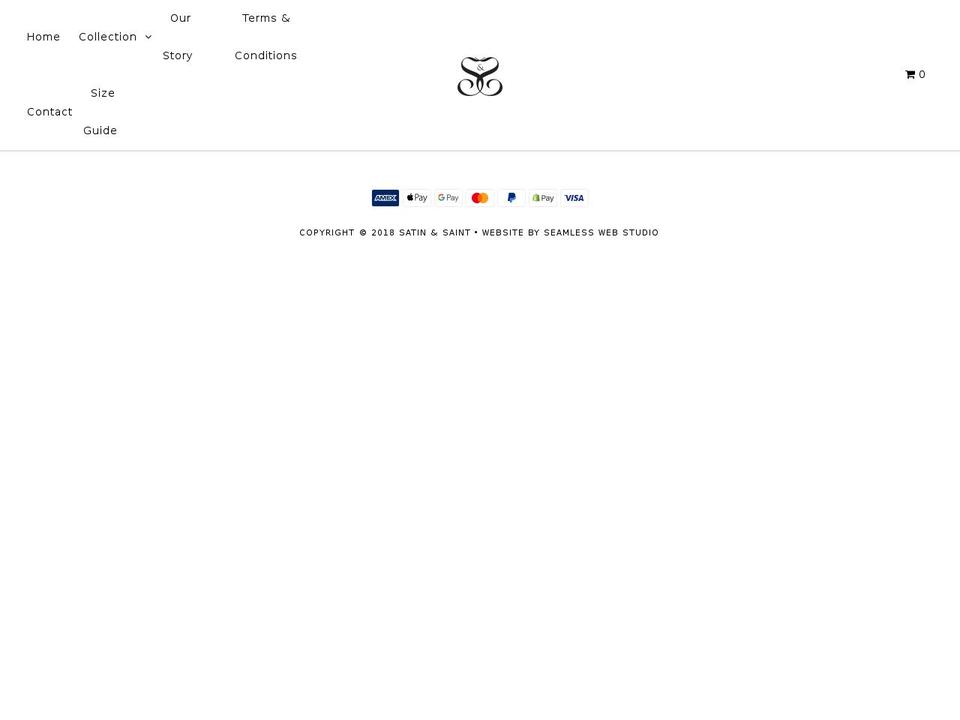 satinandsaint.com — Shopify storefront screenshot