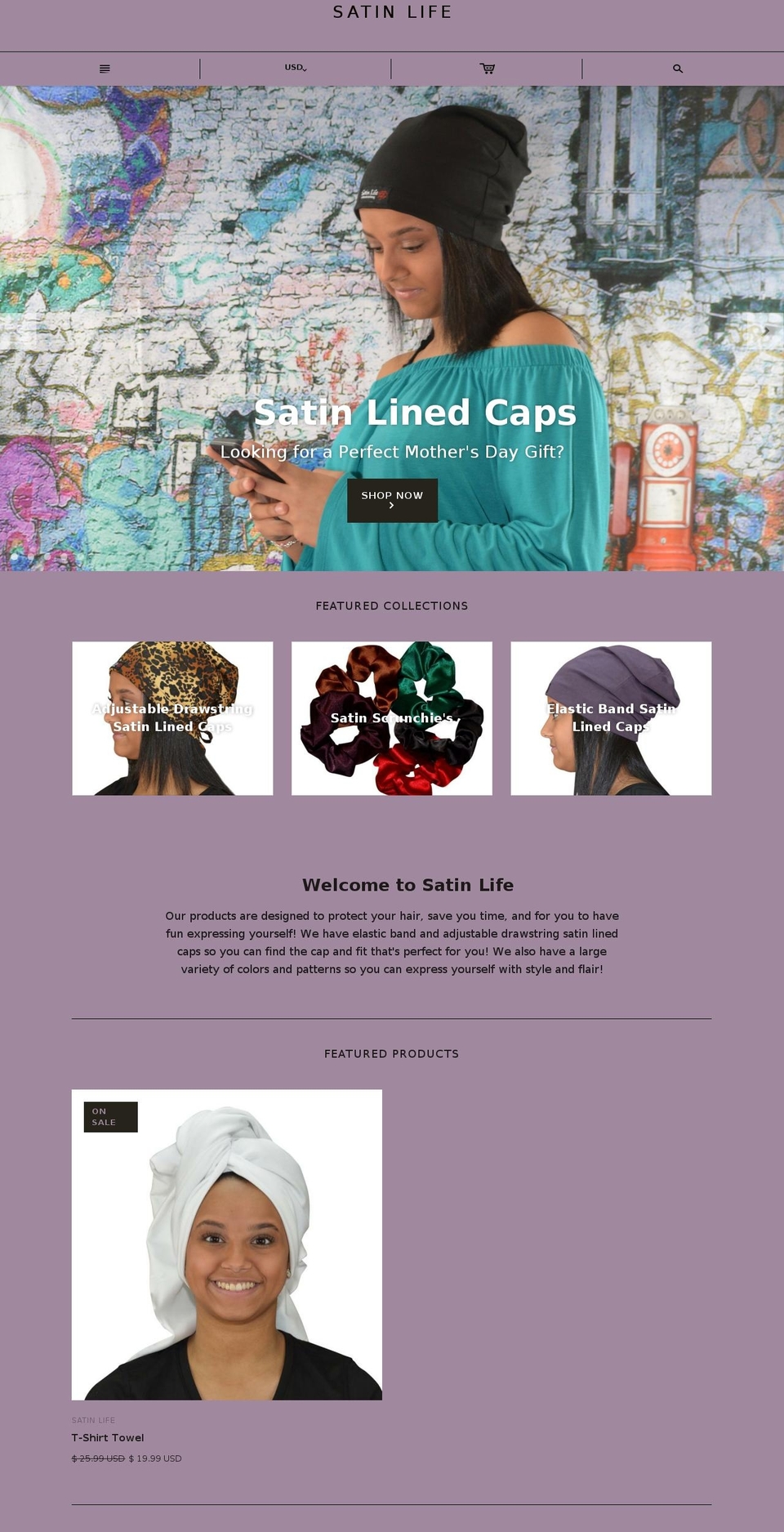 satinlinedhat.com shopify website screenshot