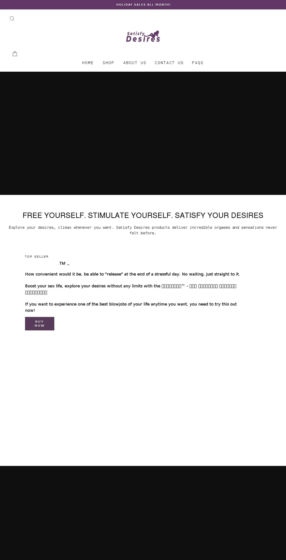 satisfydesires.com shopify website screenshot