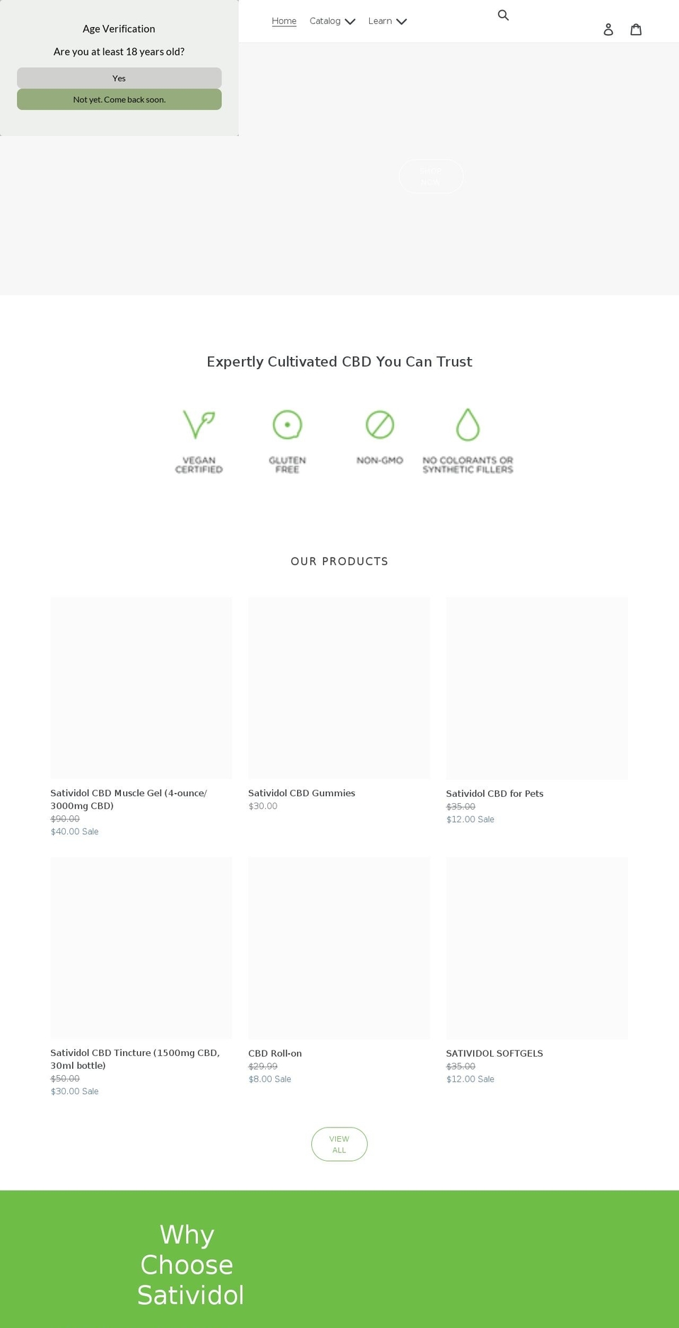 satividol.com shopify website screenshot