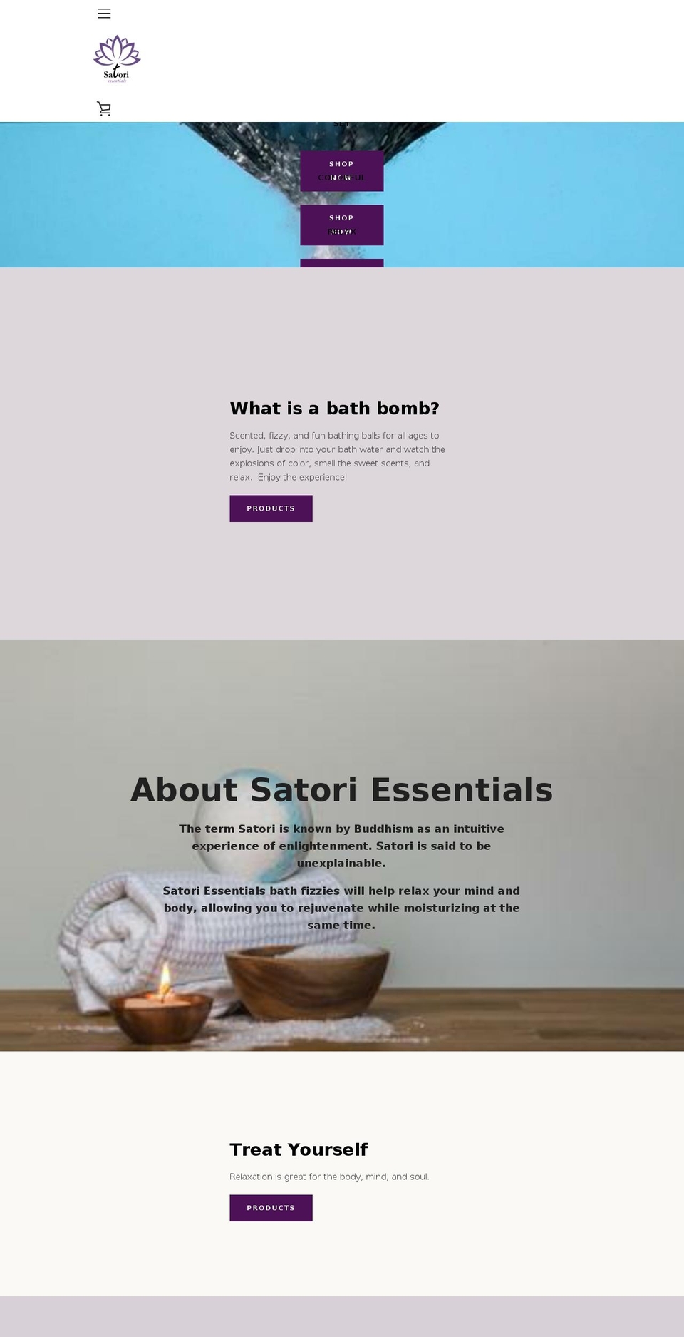 satoriessentials.com shopify website screenshot