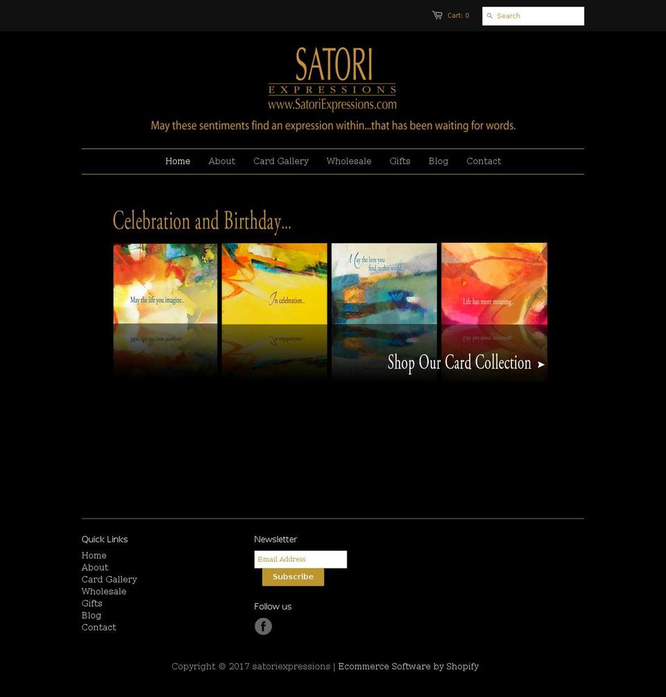 satoriexpressions.com shopify website screenshot