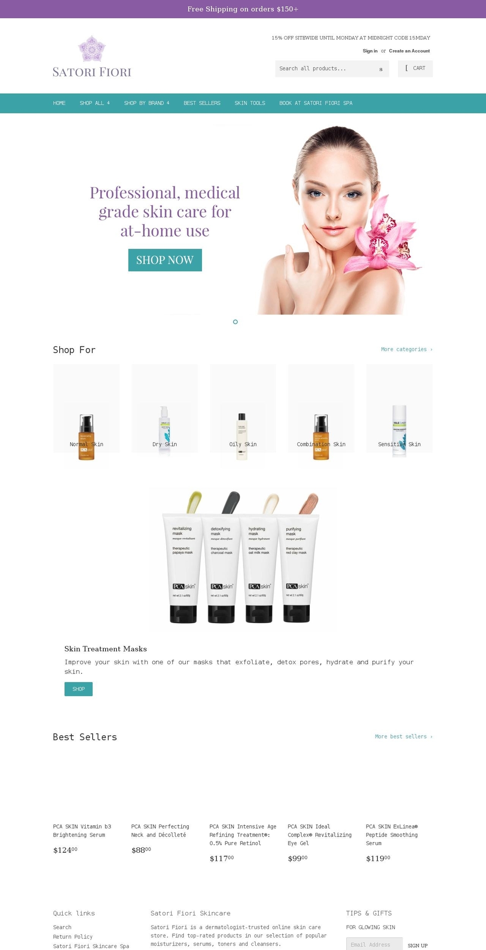 satorifioriskincare.com shopify website screenshot