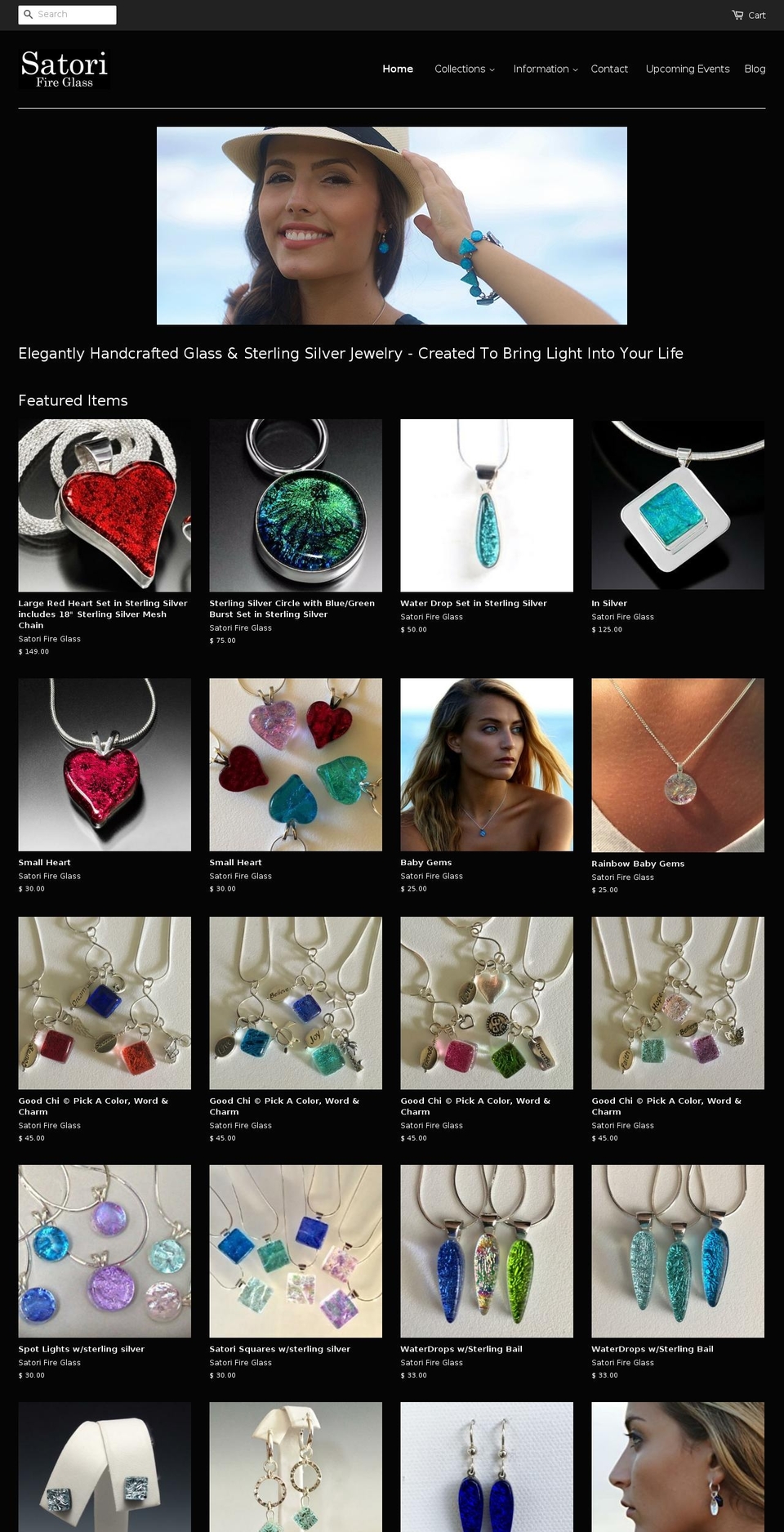 satorifireglass.com shopify website screenshot