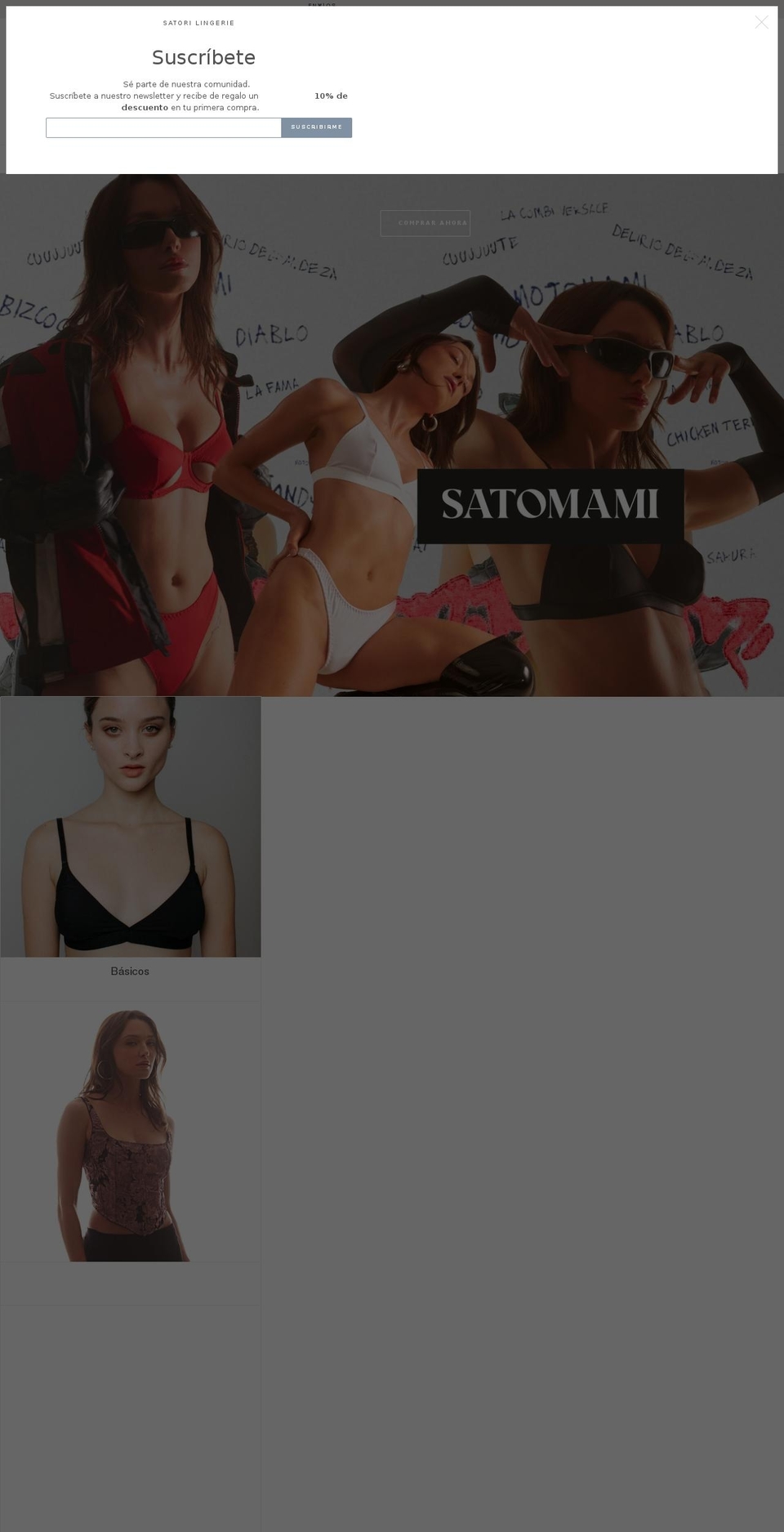 satorilingerie.com shopify website screenshot