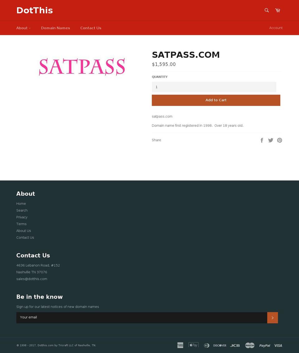satpass.com shopify website screenshot