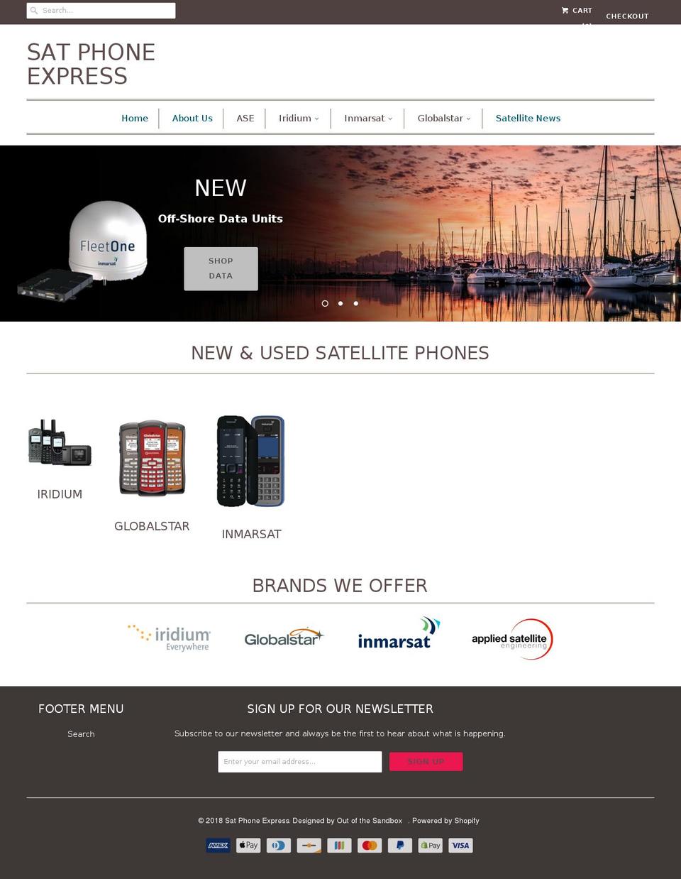 satphoneexpress.com — Shopify storefront screenshot