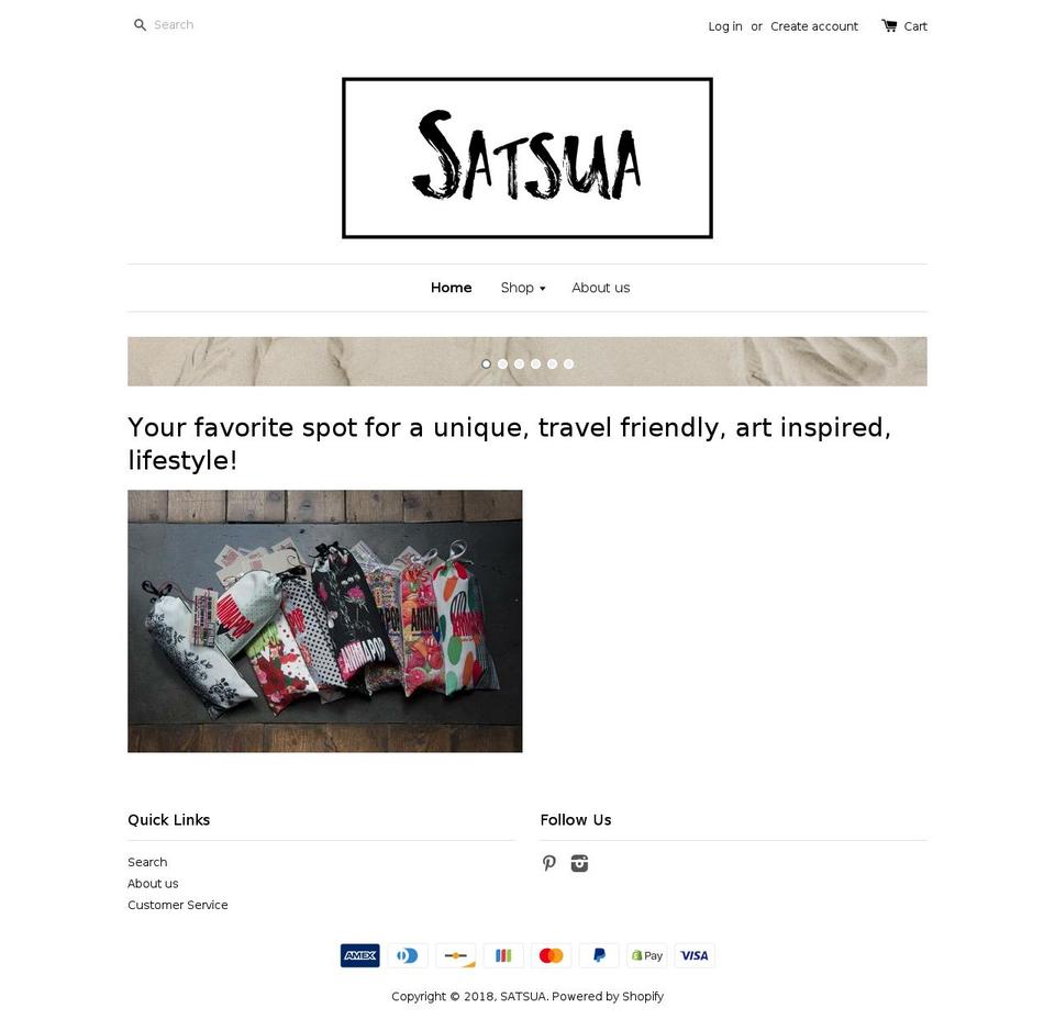 satsua.com shopify website screenshot