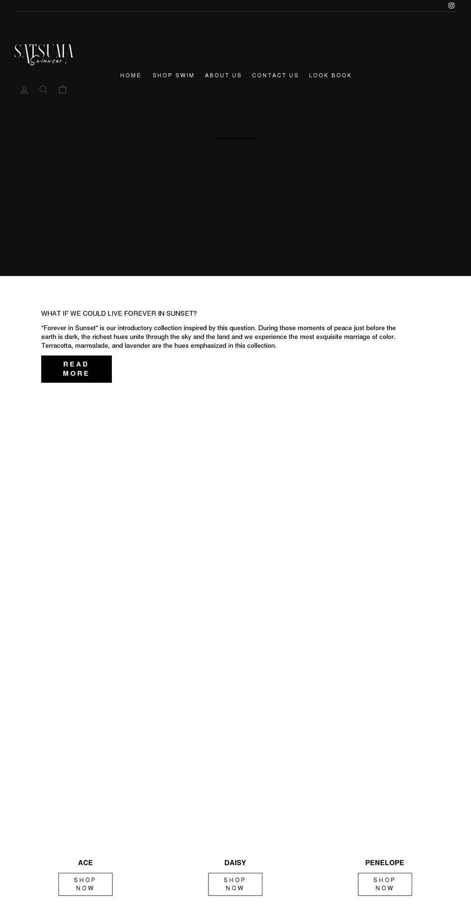 satsumaswimwear.com shopify website screenshot