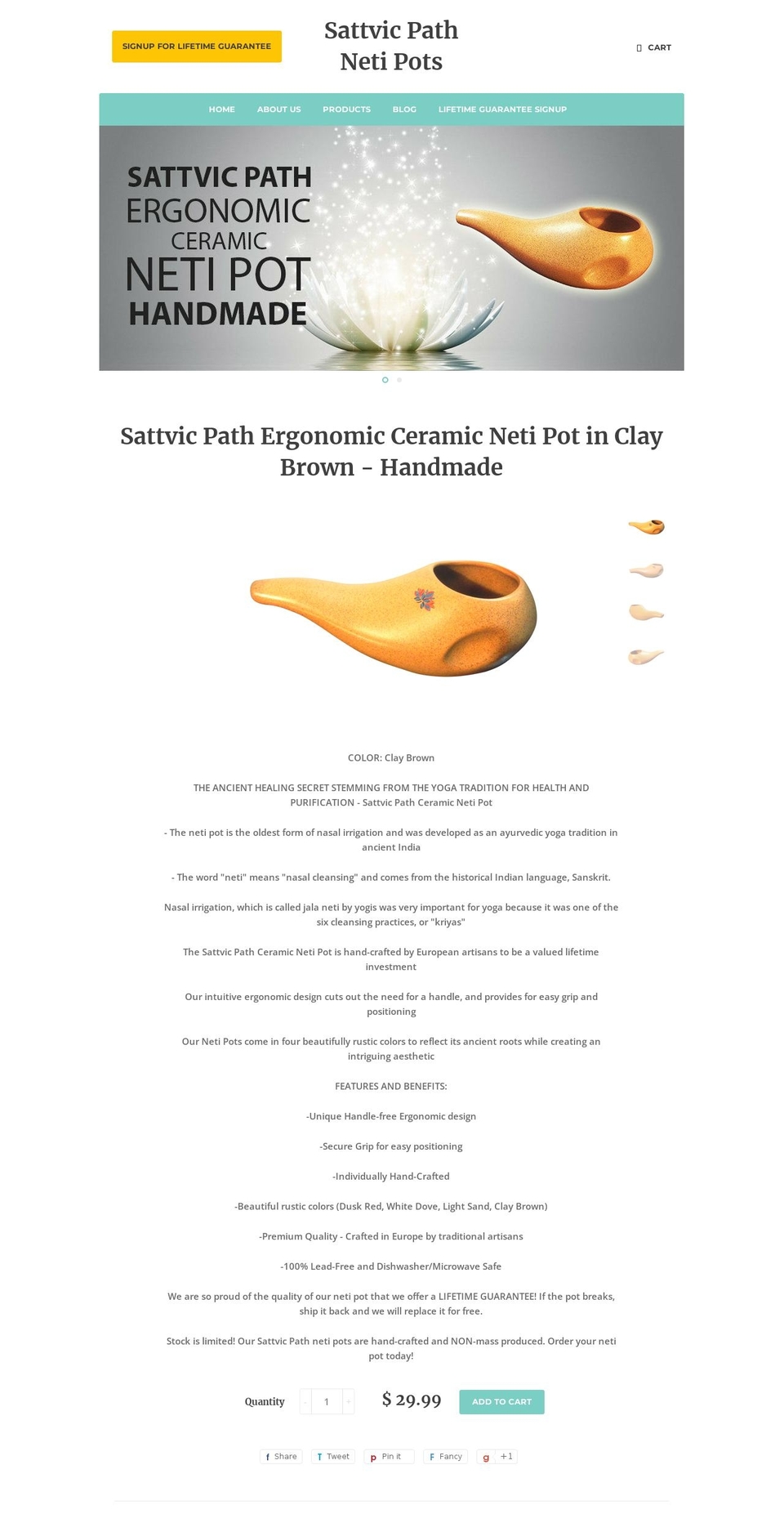 sattvic-path-neti-pots.myshopify.com shopify website screenshot